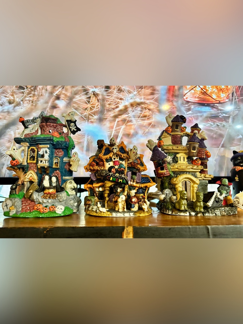 Spooky Hollow - 90’s Vintage Halloween Village Figurines (Set of 3)